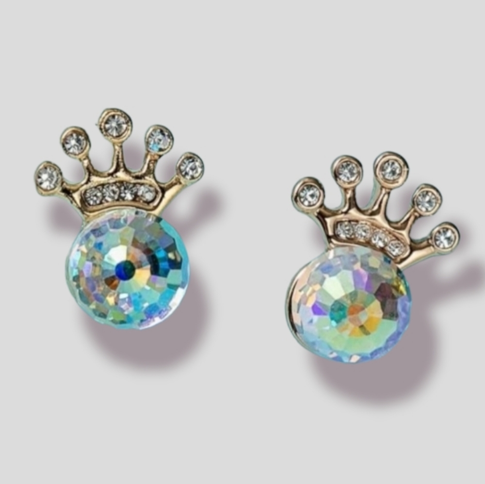 3/$25 Multi colored crown earrings